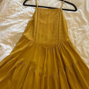Halter mustard dress